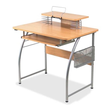 Lorell Lorell Upper Shelf Laminate Computer Desk - Maple 14337